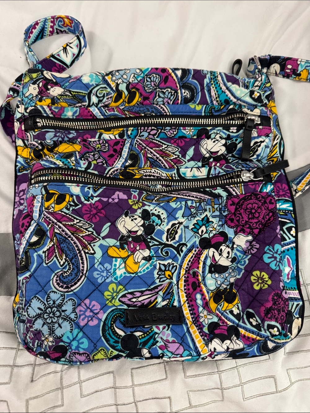 Vera Bradley Disney Parks Quilted Mickey and Minnie Print Crossbody Bag